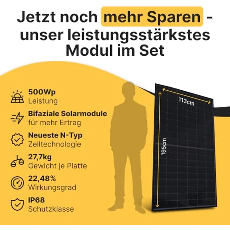 Solakon Balkonkraftwerk 2000W, Photovoltaik Solaranlage mit 800W N-Typ Solarmodulen und 5m Kabel, steckerfertig Komplettset mit Wandhalterung – Bild 7