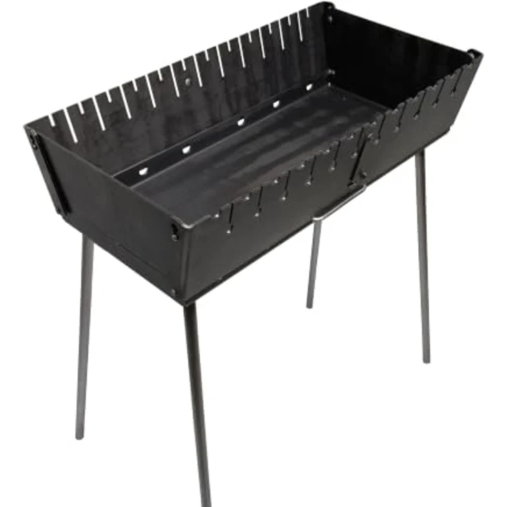 GOROCH Klappbarer Mangal Grill, Holzkohlegrill aus 2 mm Stahl für 12 Spieße, kompakt und mobil für Garten und Camping – Bild 1