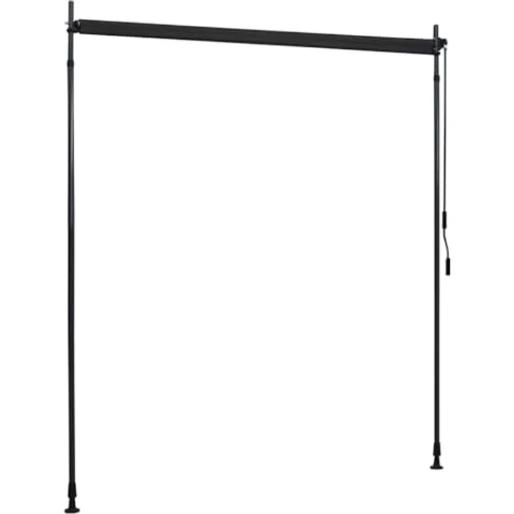 vidaXL Außenrollo 200 x 270 cm Anthrazit, PA-beschichtet mit Handkurbelbetrieb und höhenverstellbaren Pfosten – Bild 5