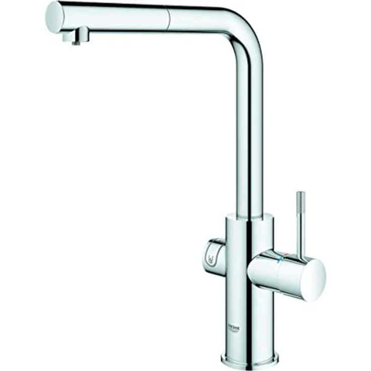 Grohe Blue Home Starterkit, Spültischarmatur mit L-Auslauf, herausziehbar, Edelstahl-Chrom, App-Steuerung, 3L/h sprudelndes Wasser – Bild 4