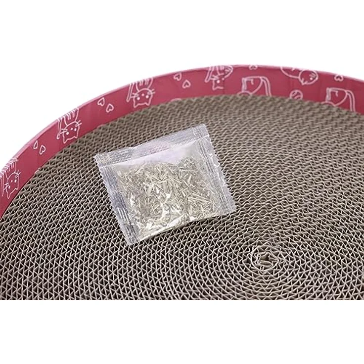 Katzenkratzbett Circle aus Pappe, pink, Ø34cm – Bild 2