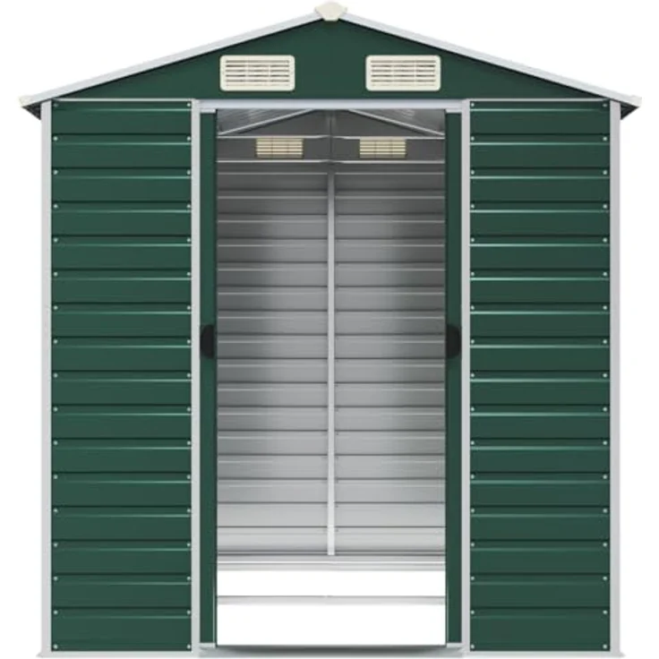 vidaXL Gerätehaus Grün 191x215x198 cm Verzinkter Stahl – Bild 5