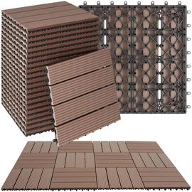 tectake Terrassendielen Tegulas, 22-teiliges Klickfliesen-Set