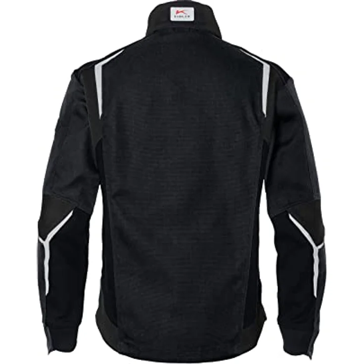 KÜBLER Workwear KÜBLER BODYFORCE Arbeitsjacke schwarz, Diagonale Brusttasche, Smartphone-Innentasche und ergonomische Linienführung – Bild 2