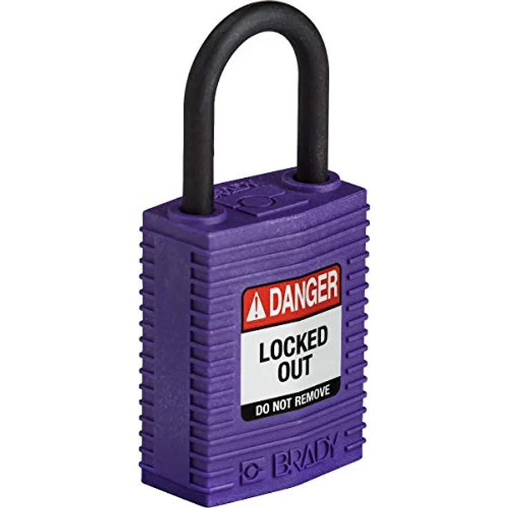 Brady SafeKey Nylon Lockout-Vorhängeschloss - kompakt Mit Nylon Bügel 25.00 mm Lila KA, Gleichschließende Schlösser 3 Stück – Bild 4