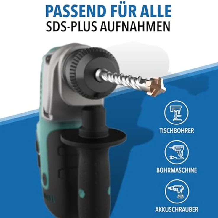 STONE REEF SDS Plus Betonbohrer Set, 7-teilig inkl. Kassette, Ø 5-12 mm, Profi Bohrset für Beton, Stein & Mauerwerk, hohe Standzeit, Karbidstahl Kreuzschneiden – Bild 5
