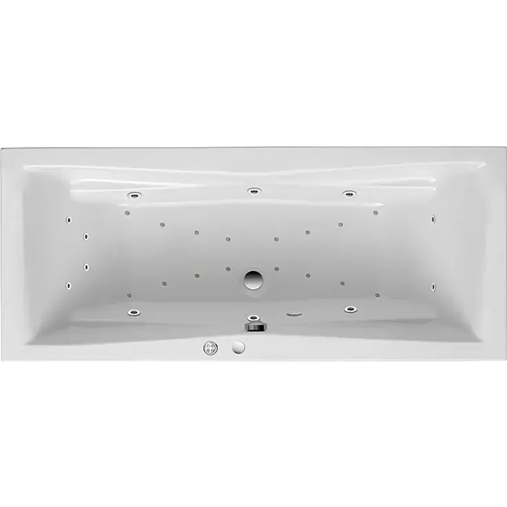 Ottofond Whirlpool Santos Duo, Premium mit Hydra-Jet-Massage- und Luftsystem, 190 x 80 cm, Weiß