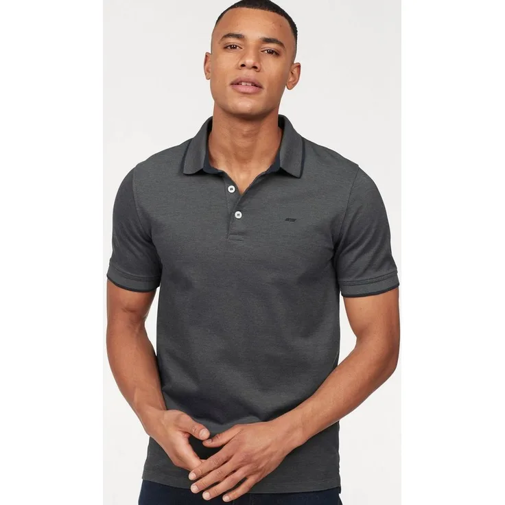 Jack & Jones Poloshirt Paulos Polo, sportlich mit kontrastfarbenen Elementen, marineblau