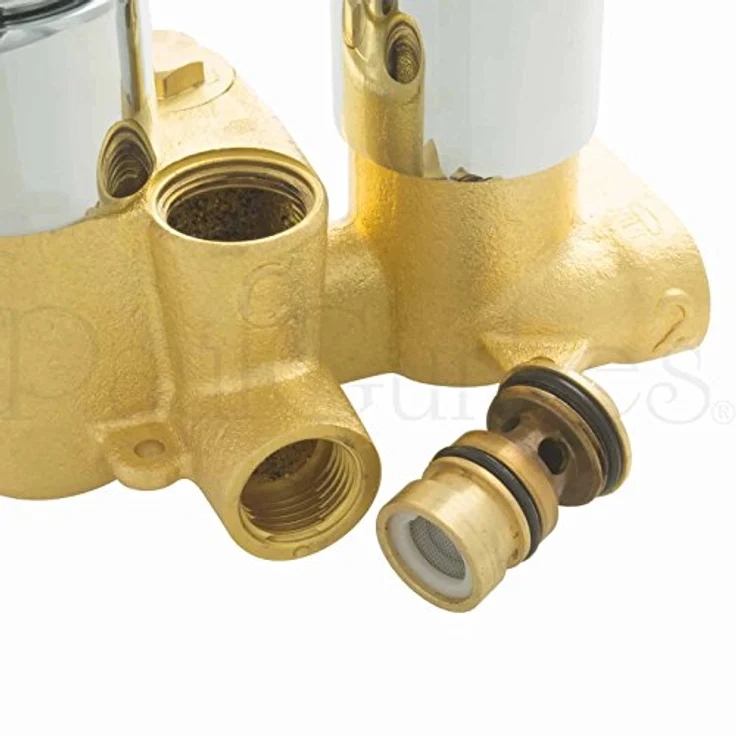 PaulGurkes Thermostat Brausebatterie Unterputz Armatur eckig Duscharmatur aus massivem Messing mit 2-Wege Umsteller – Bild 3