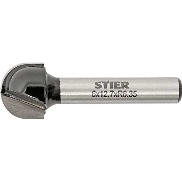 STIER Fräser-Set 3-teilig, 6 mm Schaft, Nutfräser, Bündigfräser, Rundkantenfräser, für Holz, Holzfräser, Holzbearbeitung, Holzschneider, aus Hartmetall – Bild 4