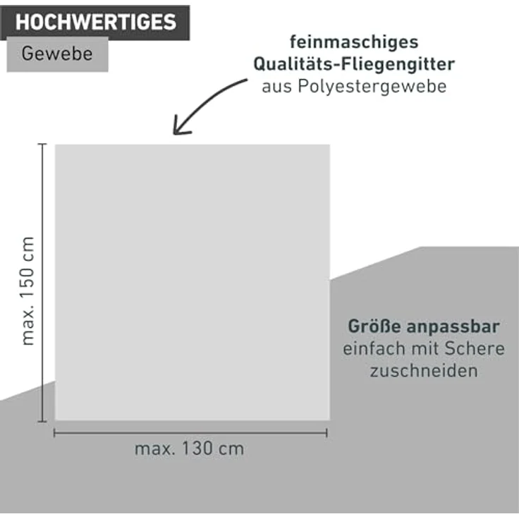 Windhager Moskitonetz für Dachfenster, Insektenschutzgitter mit Reißverschluss, BxH: 130x150 cm, strapazierfähiges Polyestergewebe, waschbar – Bild 3