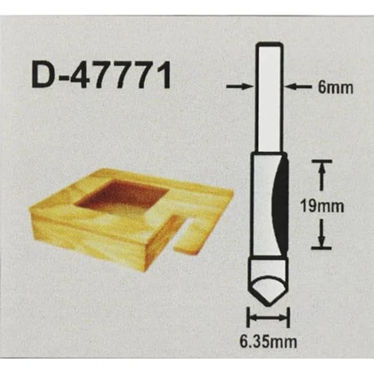 Makita D-47771 Kopierfräser, 6 mm Schaft, Ø 6,35 mm Fräser, 19 mm Arbeitslänge, 65 mm Gesamtlänge – Bild 2