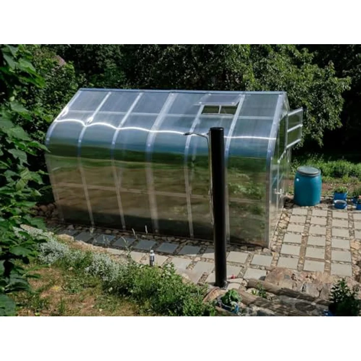 Klasika Gewächshaus KLASIKA STANDART 10 (2,5 x 4 m) mit Fundament, 4 mm Polycarbonat und automatischen Dachluken, grau – Bild 4