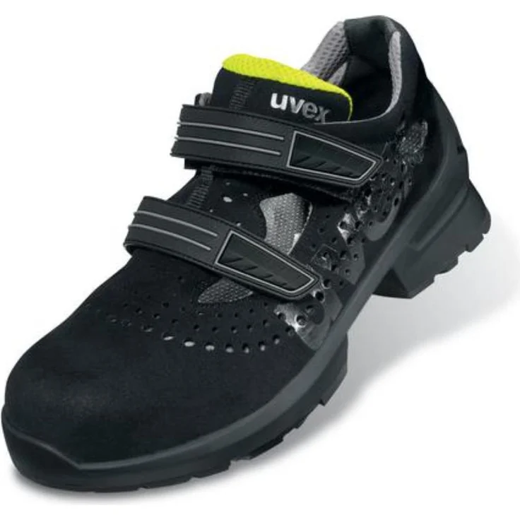 Uvex 1 Sicherheitsschuh Sandalen S1, ergonomisch, schwarz/gelb, Größe 47