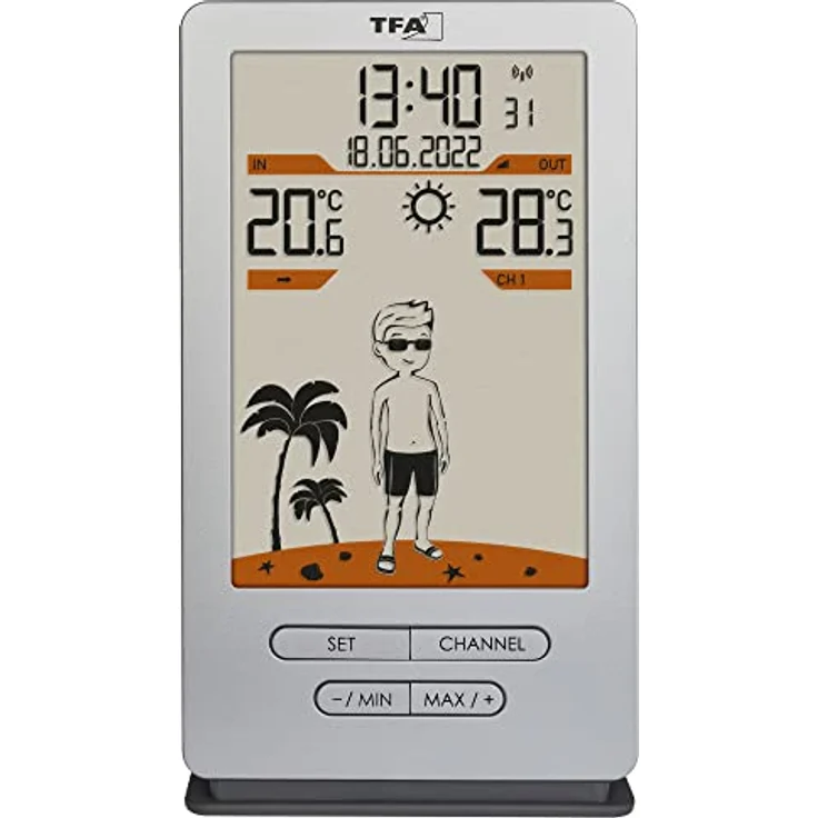 TFA Weather Jack, Wetterstation mit 28 Bekleidungsvarianten, Silber – Bild 4