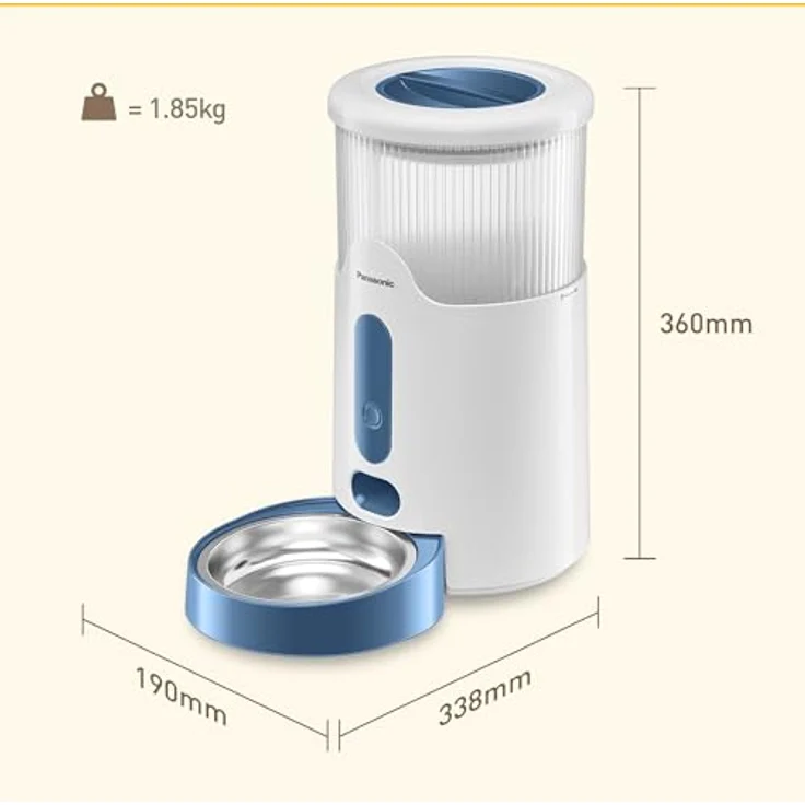 Panasonic CP-JNF01CW Smart Pet Feeder, automatischer Futternapf mit 2,8 l Fassungsvermögen und App-Steuerung für Katzen und kleine Hunde – Bild 7