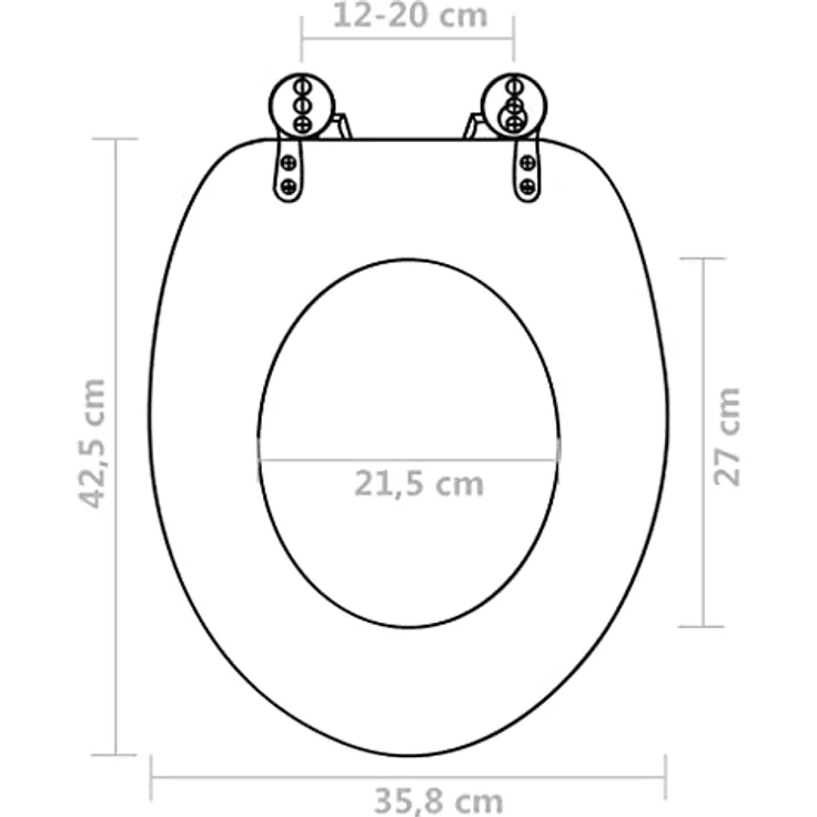 vidaXL Toilettensitz MDF Deckel, Universell einstellbar 12-20 cm, Schlichtes Design, Weiß – Bild 9