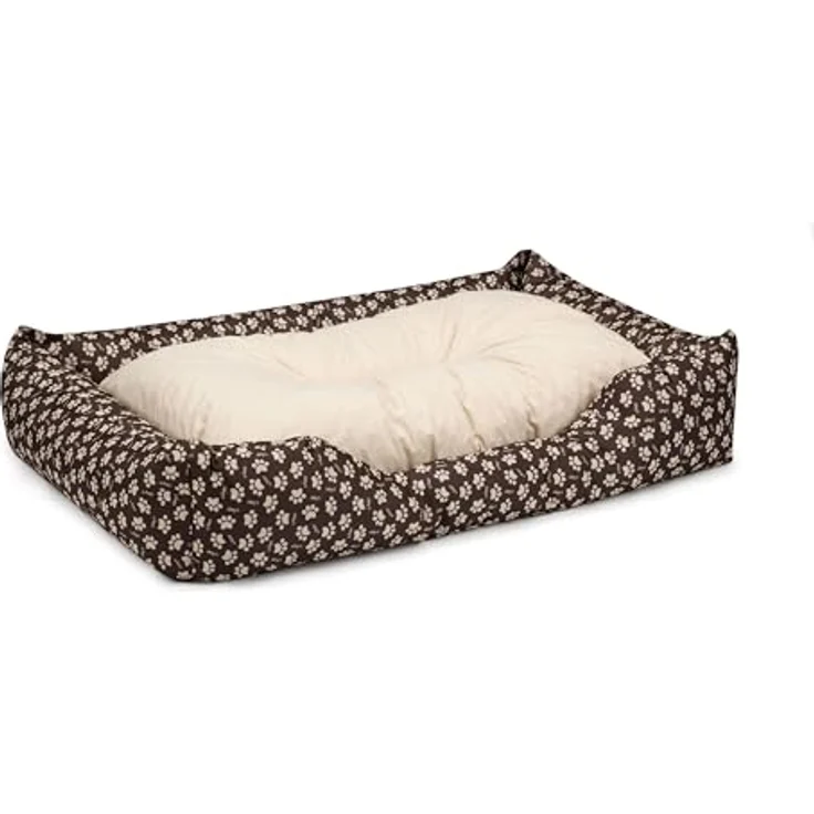 BedDog Hundebett Mimi, Hundesofa XL aus Cordura, waschbar, braun-beige mit Pfoten – Bild 1