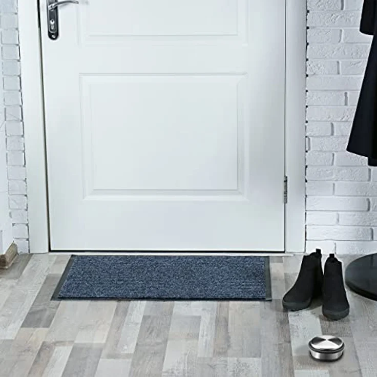 Türstopper Edelstahl Boden, Türfeststeller mit Gummiring, Türpuffer Gummi, HxBxT: 4,5 x 10 x 10 cm, silber – Bild 5