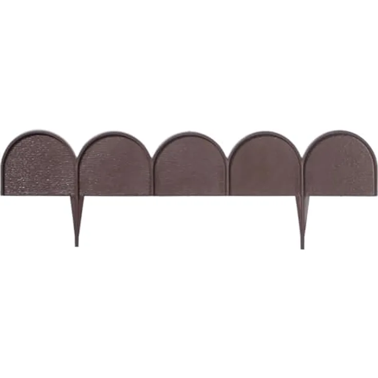 Annastore Palisade in Holzoptik aus Kunststoff L 10 Meter - H 17 cm - Beeteinfassung - Beetumrandung - Rasenkante - Gartenpalisade - Zierzaun, Braun