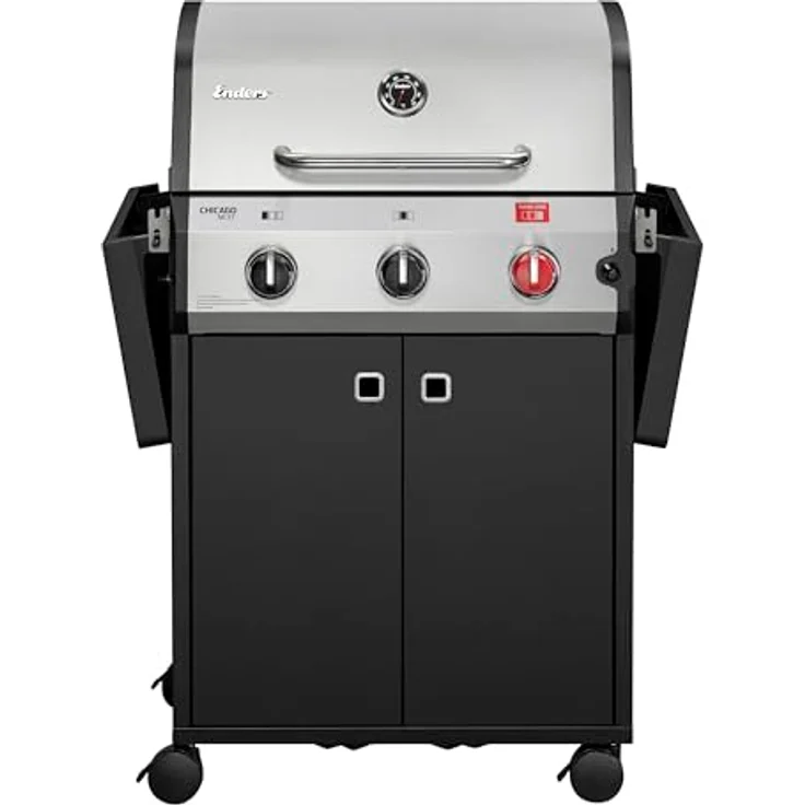 Enders® Gasgrill Chicago Next 3 R Turbo, 3-Edelstahlbrenner, doppelwandige Garhaube, 2 abklappbare Seitenablagen, integriertes Thermometer, 10,6 kW Switch Grid™, 800° Grad Turbo Zone™ #89346 - Preisvergleich – Bild 5
