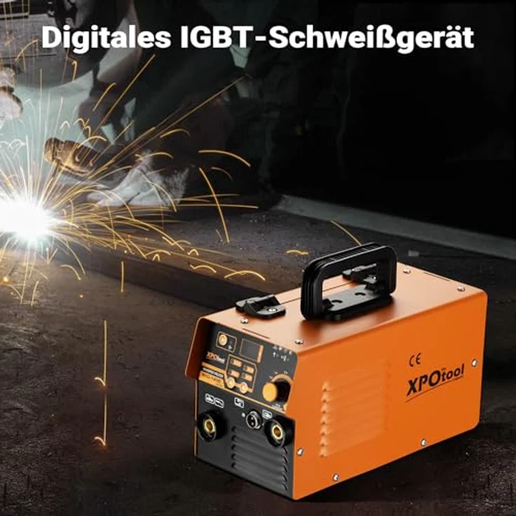 XPOtool Schweißgerät Digital IGBT 30-120 A, Inverter Schweißgerät MMA 220 V mit LED-Anzeige und umfangreichem Zubehör – Bild 2