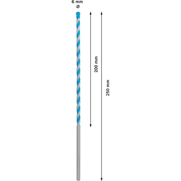 Bosch Professional Expert CYL-9 MultiConstruction Bohrer, 6 mm, universal einsetzbar, 200 mm Arbeitslänge, 250 mm Gesamtlänge – Bild 3