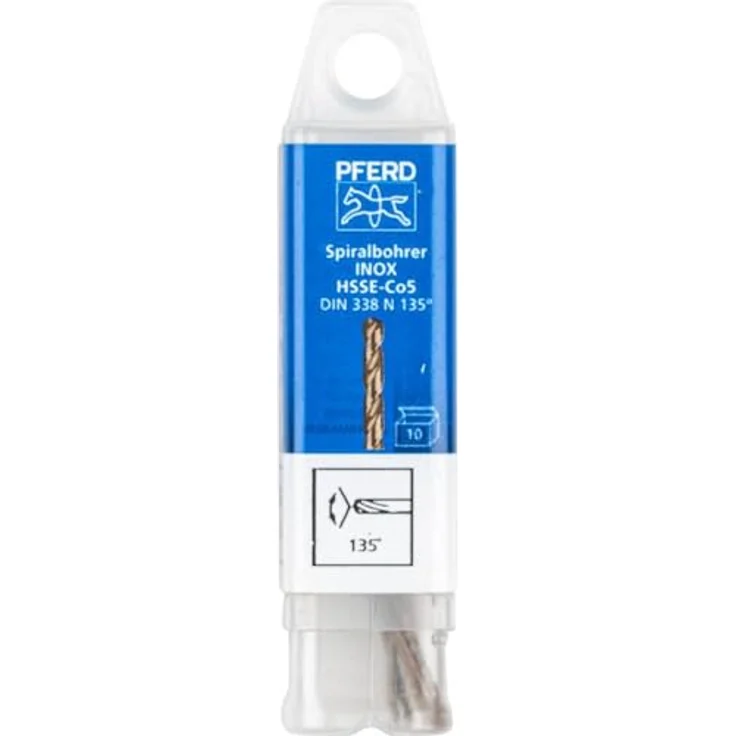 PFERD TOOLS Spiralbohrer INOX, 10 Stück | Ø 1 mm, HSS-E Co5 N, DIN 338, 135° – Hochleistungsbohrer für zähe und harte Werkstoffe – Bild 2