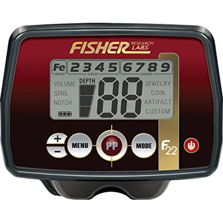 Fisher F22 wetterfester Metalldetektor mit tauchfähiger Suchspule, Schwarz – Bild 2