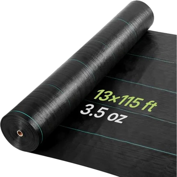 VEVOR Unkrautvlies 4x35,1 m, Gartenvlies 100 g/㎡ mit hoher Belüftung und Entwässerung, Wurzelsperre gegen Unkraut für Gewächshaus, Schwarz – Bild 1