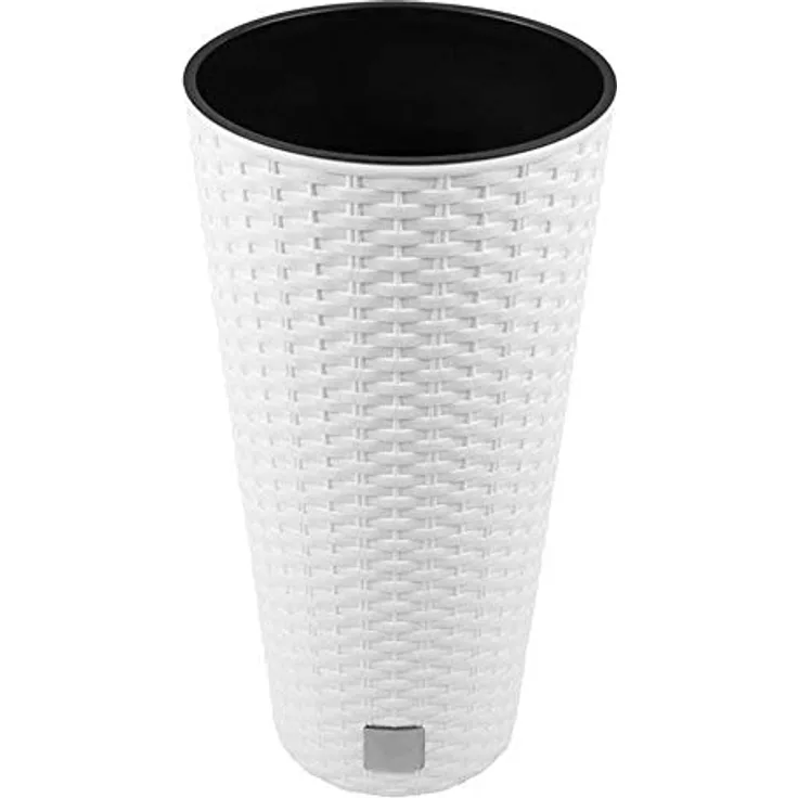 Maceta Rato de 64 litros con inserto 40 x 40 x 76,3 cm en color blanco