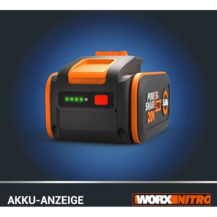WORX WA3645 PowerShare Pro Akku 20V - 5,0 Ah Li-Ion, wiederaufladbar - mit LED-Anzeige & Heatshield-Technologie – Bild 3
