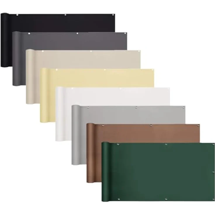 Balkonsichtschutz Balkonbespannung 100% Polyester Sichtschutz Balkonabdeckung Schwarz, 75 x 300cm – Bild 6
