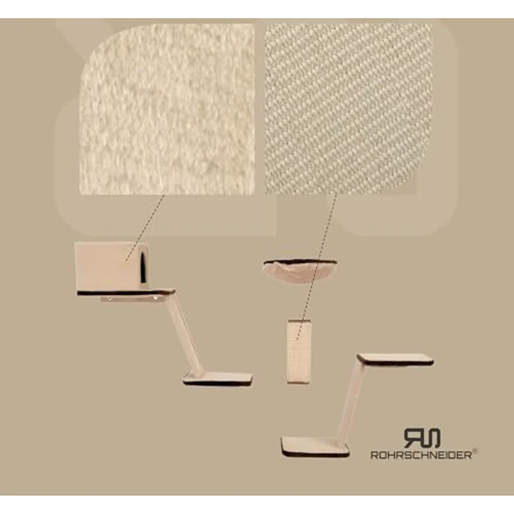 Katzen Kletterwand 8er Set + 2 Extra Spielkugeln Beige/Braun – Bild 2