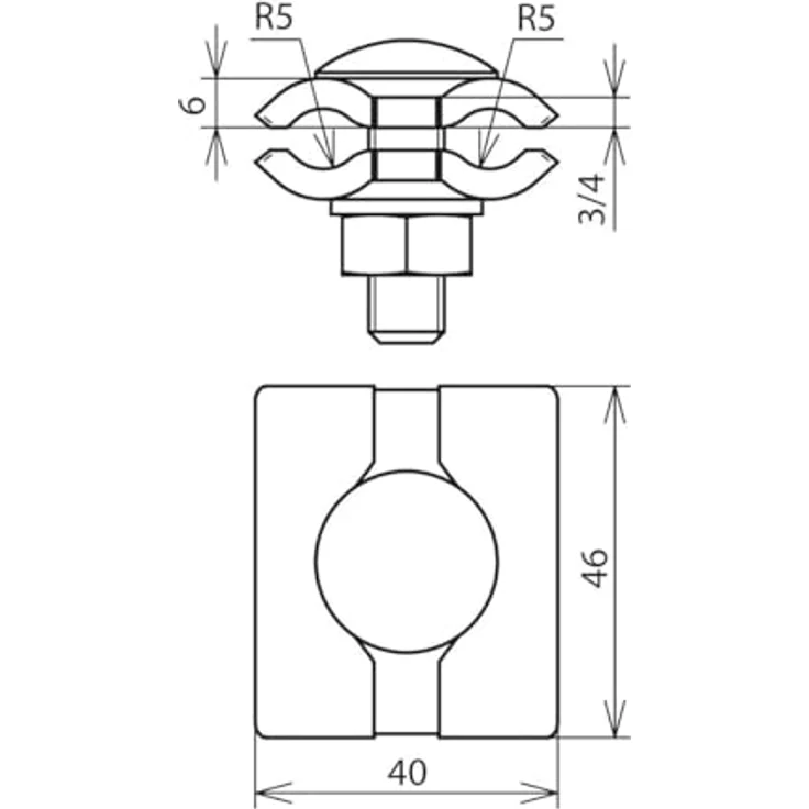 Dehn 306029 – Connector Parallel 7–10 mm M10 x 35, rostfreier Stahl V4A, unbehandelt – Bild 2