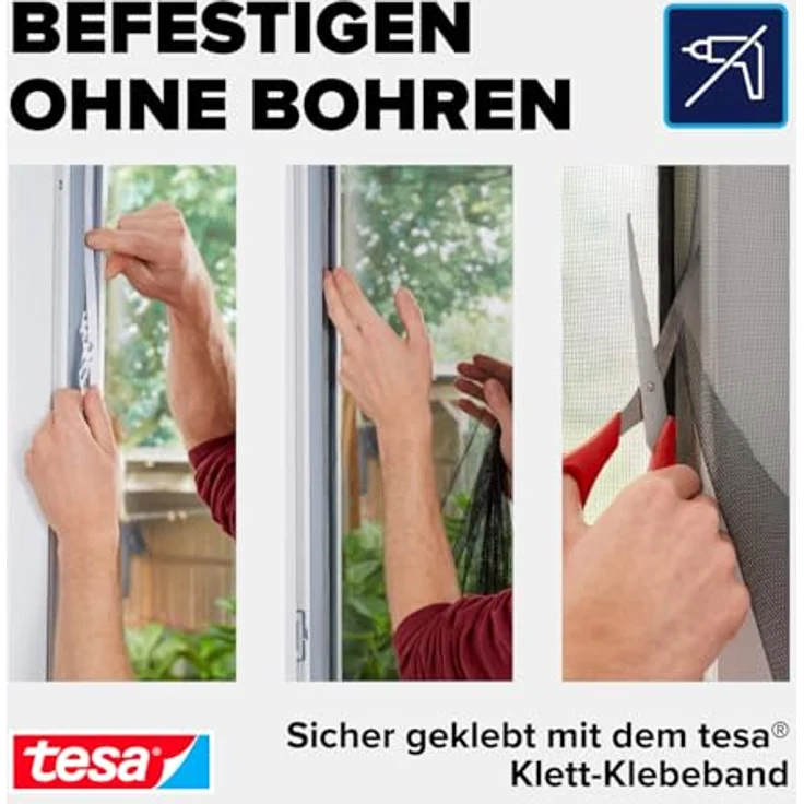 tesa Fliegengitter COMFORT für Türen, 2 x je 0,65 m x 2,50 m 4042448858849 – Bild 7