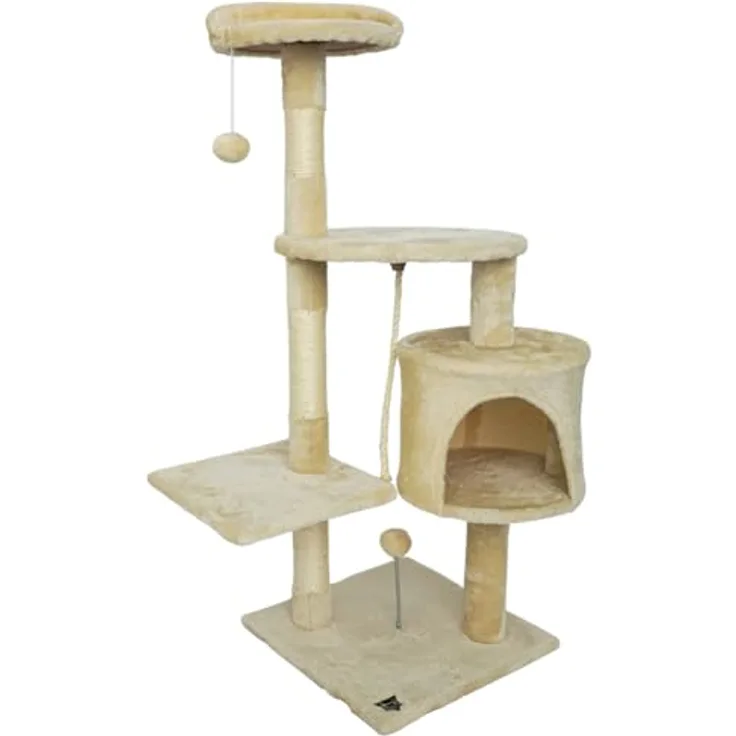 Spocado Athletic Kratzbaum für Katzen 112 x 40 x 40 cm - Ultimativer Komfort und Spaß - Beige
