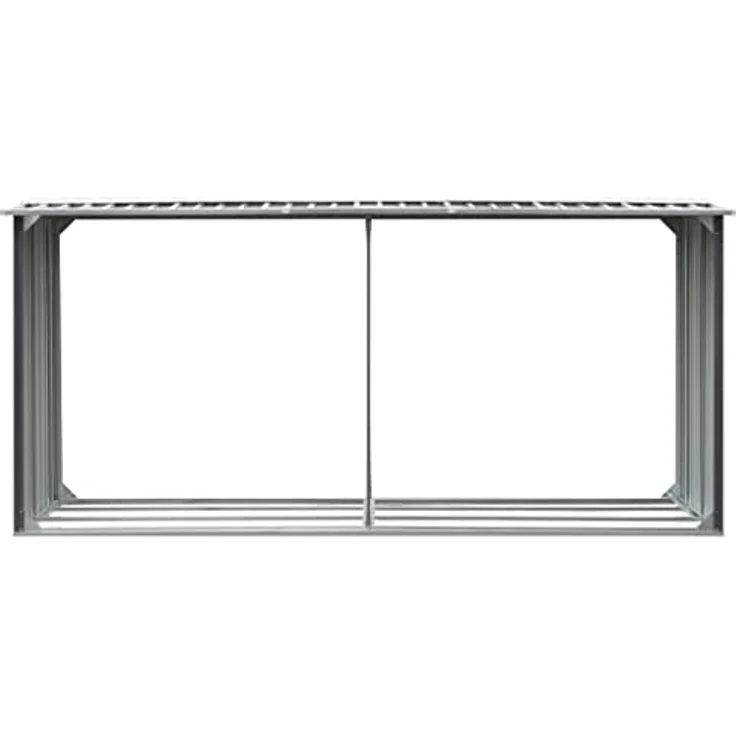 vidaXL Brennholzlager Stahl 330x92x153cm Kaminholzunterstand Brennholzregal – Bild 3