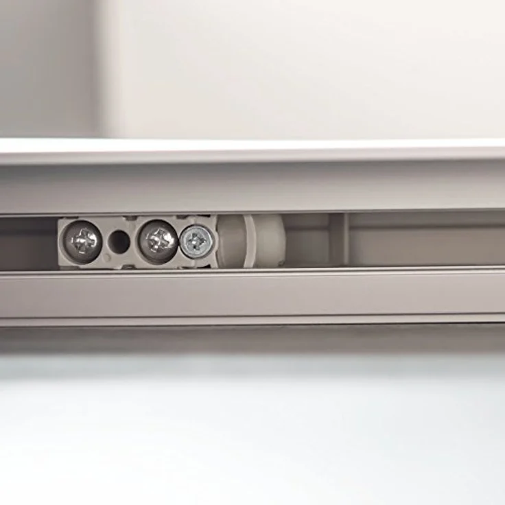 inova Holz-Schiebetür Komplettset 880 x 2035 mm, weiß mit schwarzem Beschlagset und Stabgriff, wartungsfreies Hängesystem, Made in Germany – Bild 5