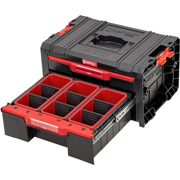 Qbrick System Pro Drawer 2, Modularer Werkzeugkoffer mit 2 ausziehbaren Schubladen, verstellbaren Trennwänden und komfortablem Griff – Bild 3