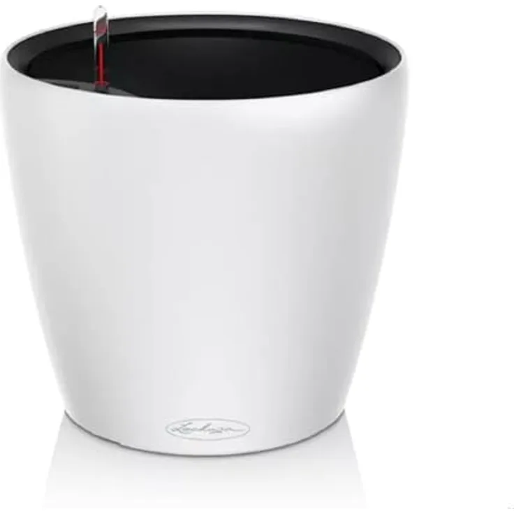 LECHUZA Pflanzgefäß Classico Color LS, weiß mit Bewässerungssystem, Ø 28 × 26 cm, 7 l Pflanzvolumen, 2 l Wasserspeicher