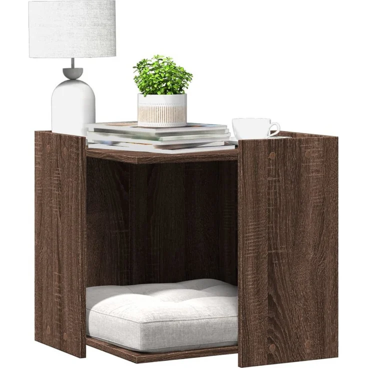 vidaXL Katzentoilette, Katzenklo Eichen-Optik 53x53x51 cm Holzwerkstoff, Braun – Bild 1