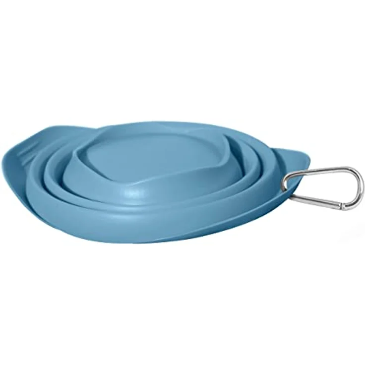 Kurgo Zusammenfaltbarer Hundenapf, Silikon, BPA-frei, 700 ml, Blau – Bild 4