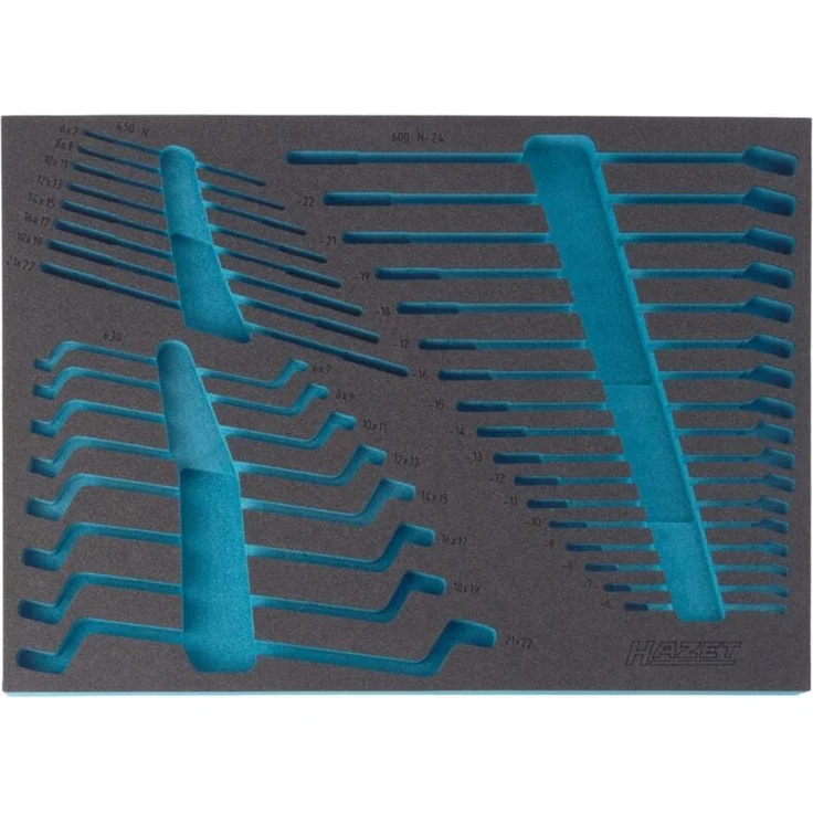 Hazet 2-Komponenten Weichschaum-Einlage für Art.Nr. 163-140/33, unbestückt, 519 x 392 mm, Ordnungssystem Größe 3/3+