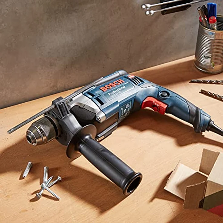 Bosch Professional GSB 16 RE Schlagbohrmaschine + Schnellspannbohrfutter 13 mm + Tiefenanschlag 210 mm + Zusatzhandgriff + Koffer (750 W) – Bild 3