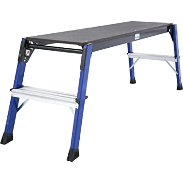 Krause 130099 Arbeitsplattform Alu-Holme, Arbeitshöhe 470 mm, Phenol-Siebdruck-Platte 1090x300 mm, Tragkraft 150 kg – Bild 2
