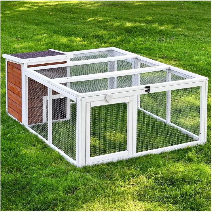 Zooprinz Freigehege Comfort XXL mit wetterfestem Bitumen Klappdach, ideal für Kaninchen und Meerschweinchen