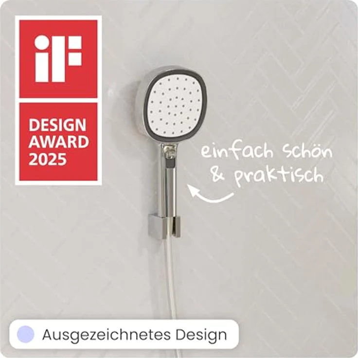 instmaier Handbrause Cleo, wassersparende Nebelfunktion, selbstreinigend mit iF Design Award 2025, inkl. 1,5 m Brauseschlauch – Bild 3