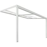 HOME DELUXE - Terrassenüberdachung Solis Deluxe - Weiß, 390 x 295 x 233/272 cm - inkl. Schiebedachfunktion - inkl. Hohlkammerplatten, Montagematererial I Pergola Überdachung Terrassendach
