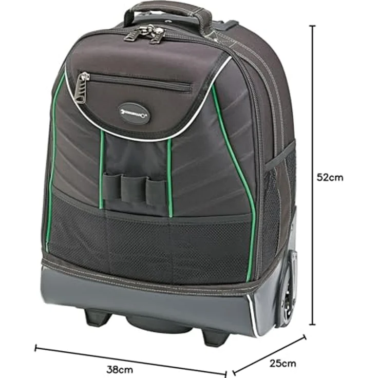 Stahlwille 13215 | robuster Rucksack Trolley zur Werkzeugaufbewahrung | große, leichtlaufende Rollen + praktischer Teleskopgriff | mit Laptopfach, Schwarz – Bild 2